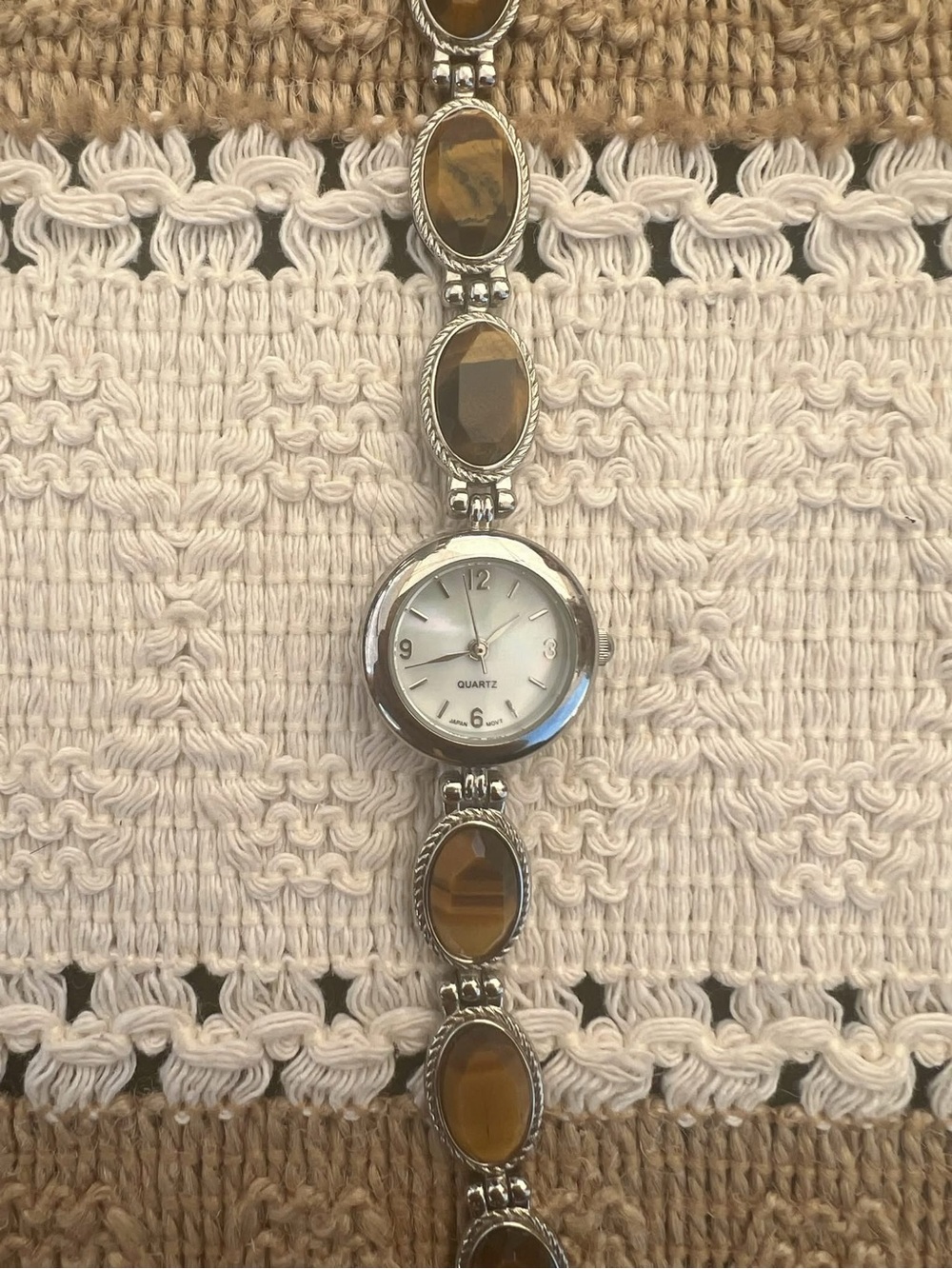 Vintage Avon 90’s/Y2k Tiger’s Eye Stone Link Watch